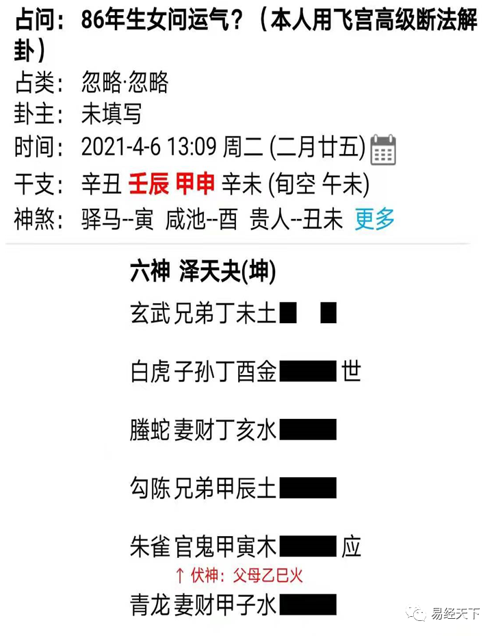 六爻飞宫断卦：挖掘命主六亲信息，解读财运事业工作